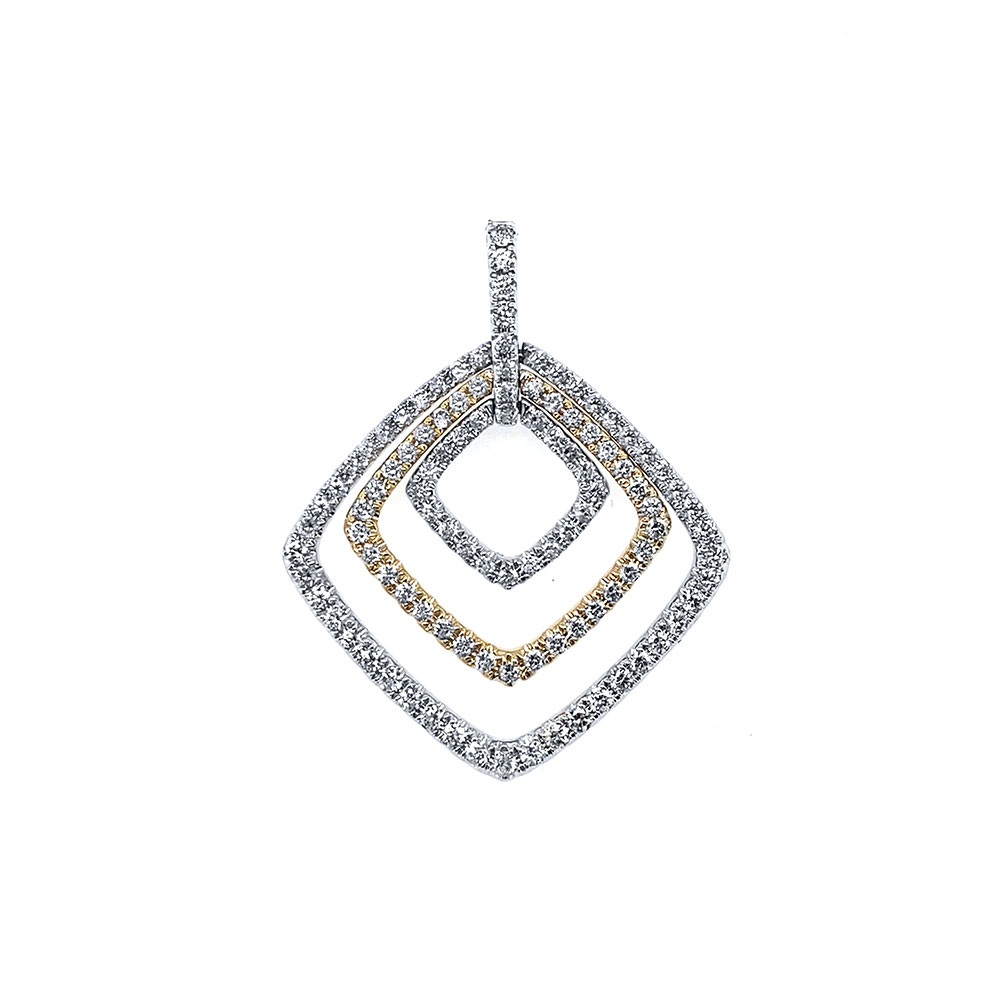 Diamond Ladies Pendant in 14K Two Tone Gold