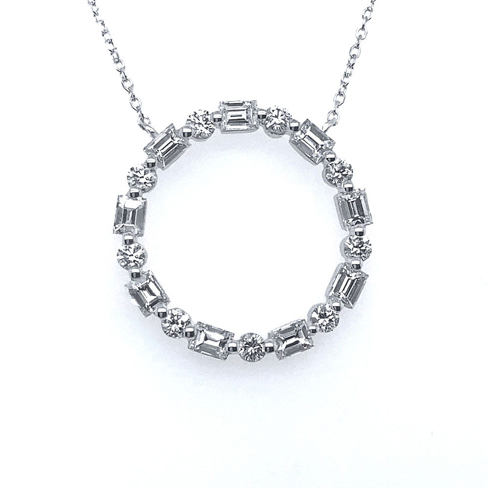 Diamond Necklace in 14K White Gold