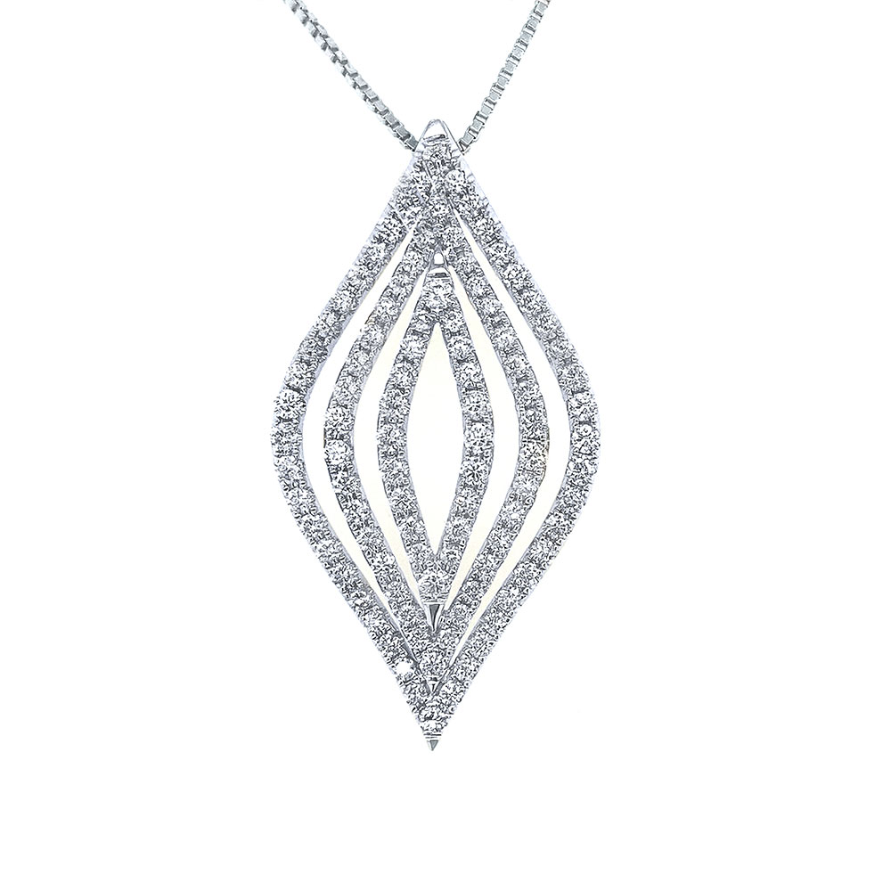 Diamond Ladies Pendant in 14K White Gold