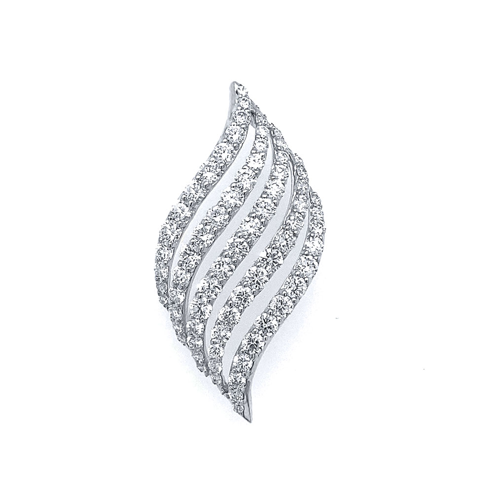 Diamond Fancy Ladies Pendant in 14K White Gold