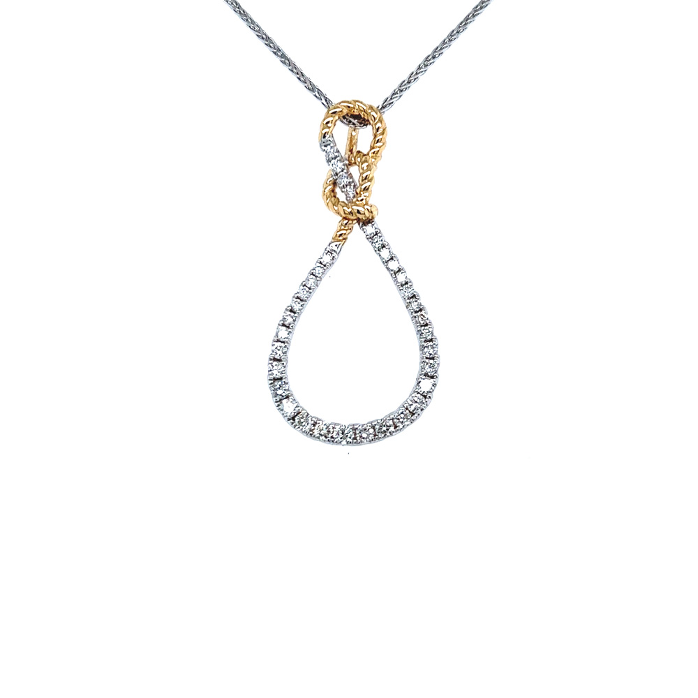 Diamond Pendant in 14K Two Toned Gold