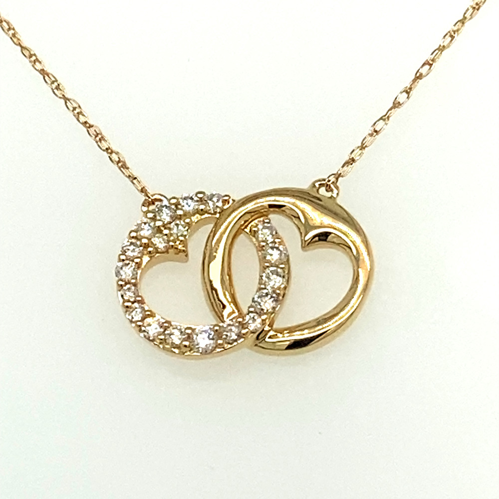 Diamond Necklace in 14K Two Tone Gold