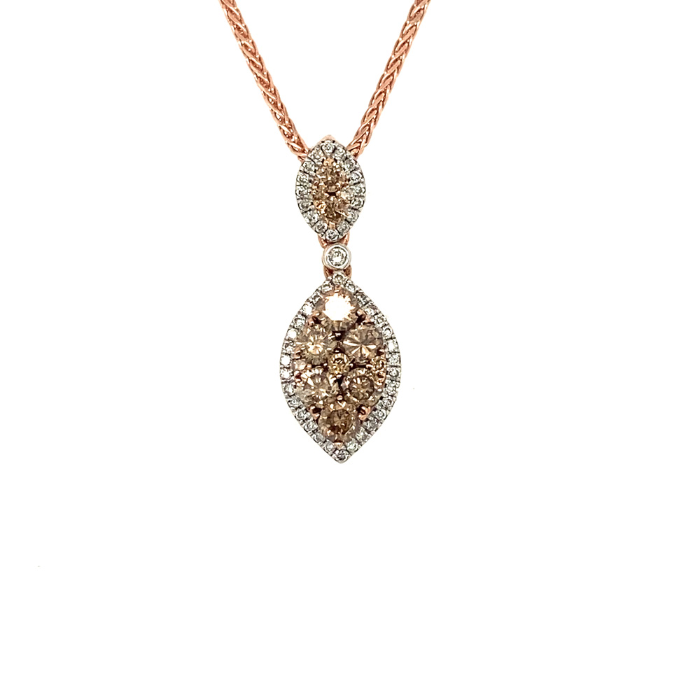 Orangy Brown Diamond Pendant in 14K Rose Gold