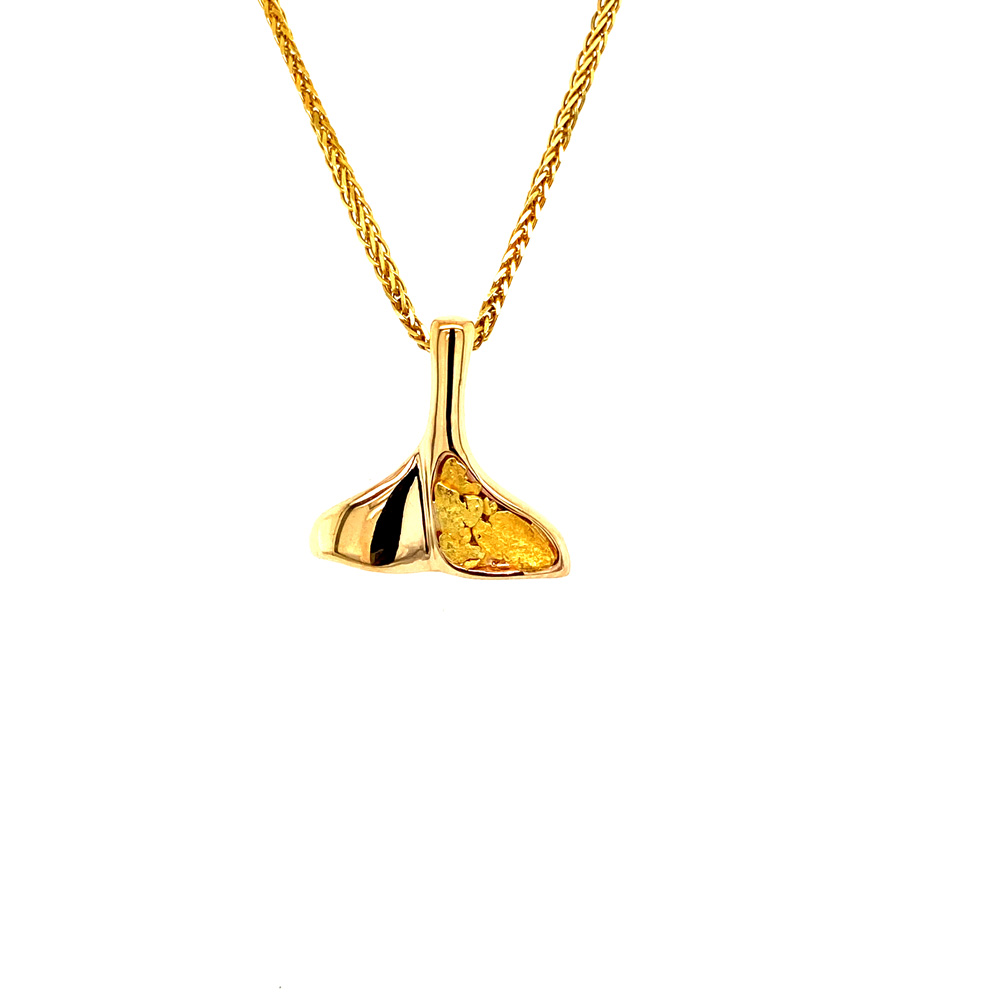 Gold Nugget Ladies Pendant in 14K Yellow Gold