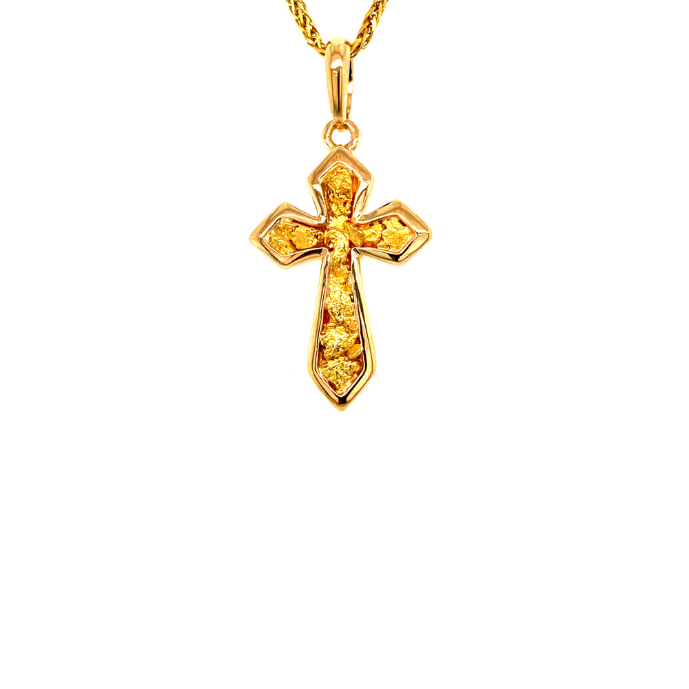 Gold Nugget Ladies Pendant in 14K Yellow Gold