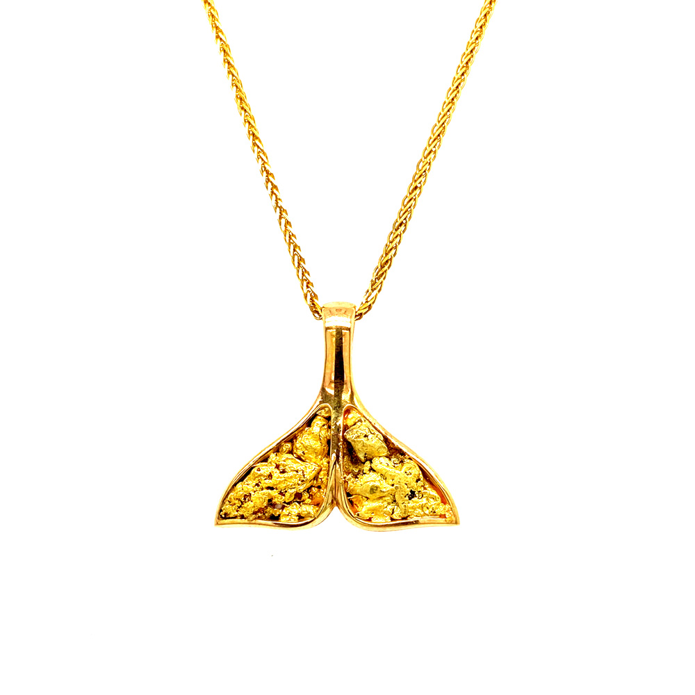 Gold Nugget Pendant in 14K Yellow Gold