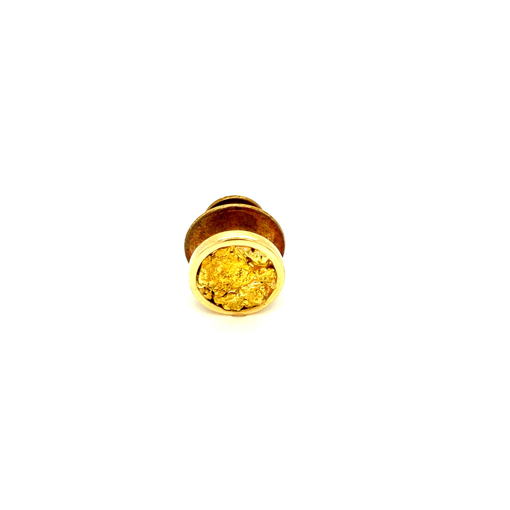 Gold Nugget Tie Tac in 14K Yellow Gold