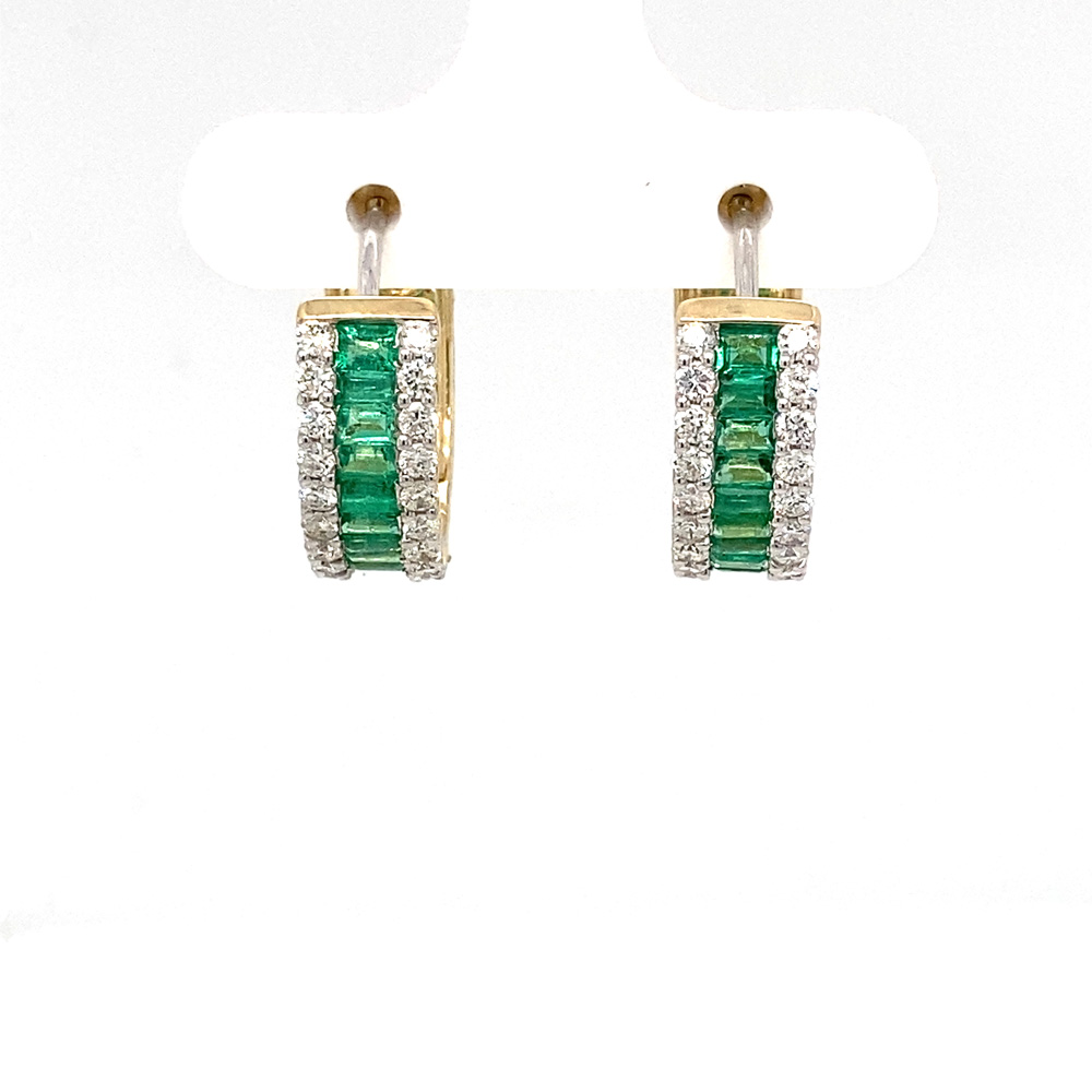 Emerald Earrings in 14K Yellow Gold