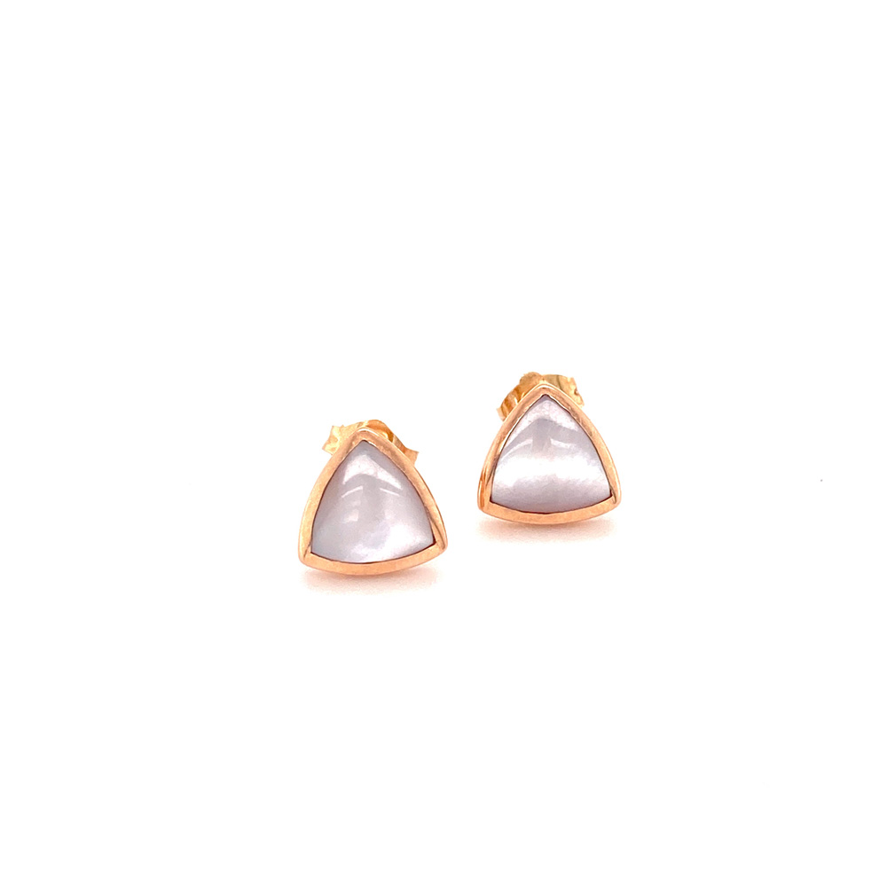 Pink Mother of Pearl Earring in 14K Rose Gold
