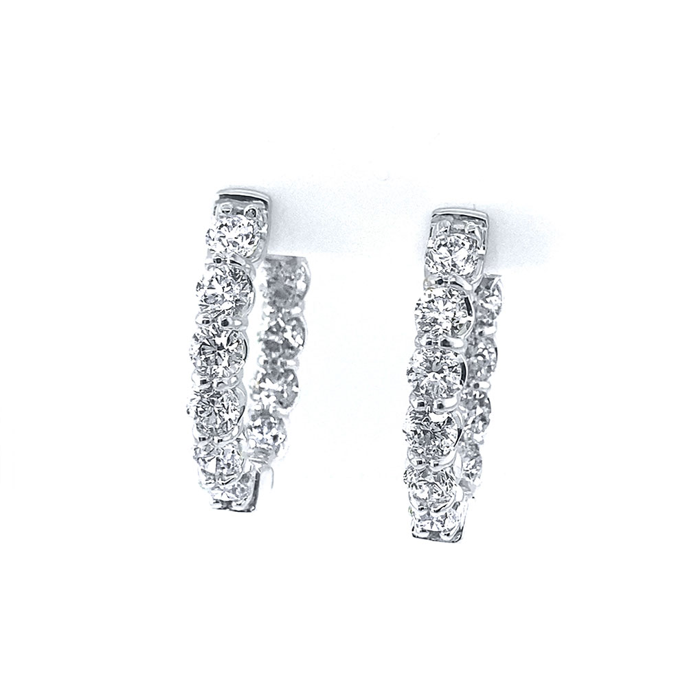 Diamond In & Out Earring in 14K White Gold