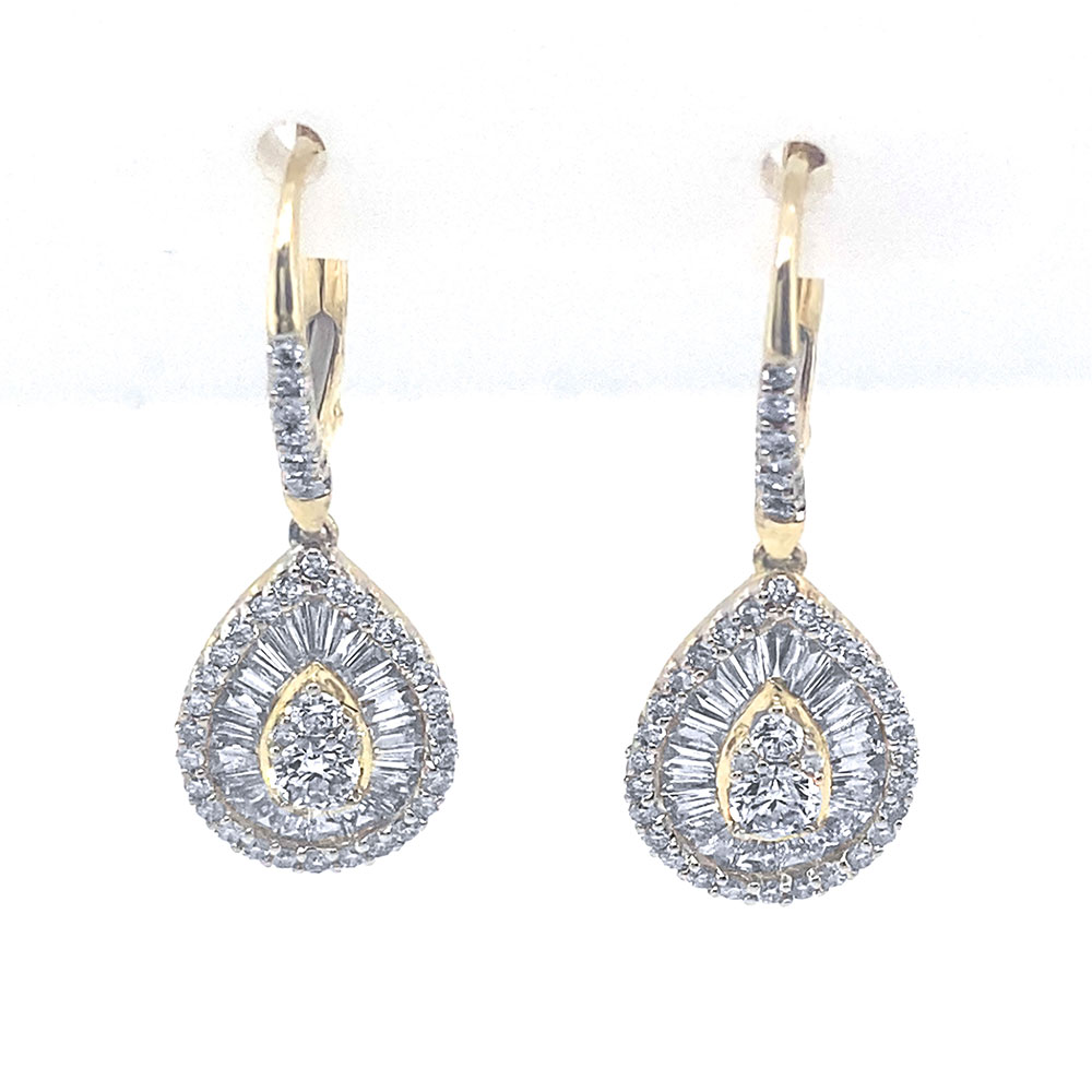 Diamond Dangle Earring in 14K Yellow Gold