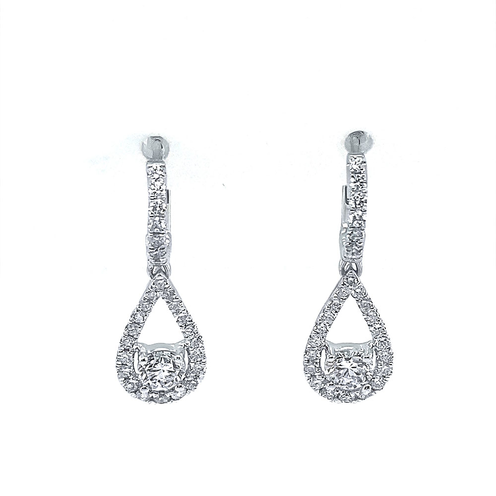 Diamond Dangle Earring in 14K White Gold