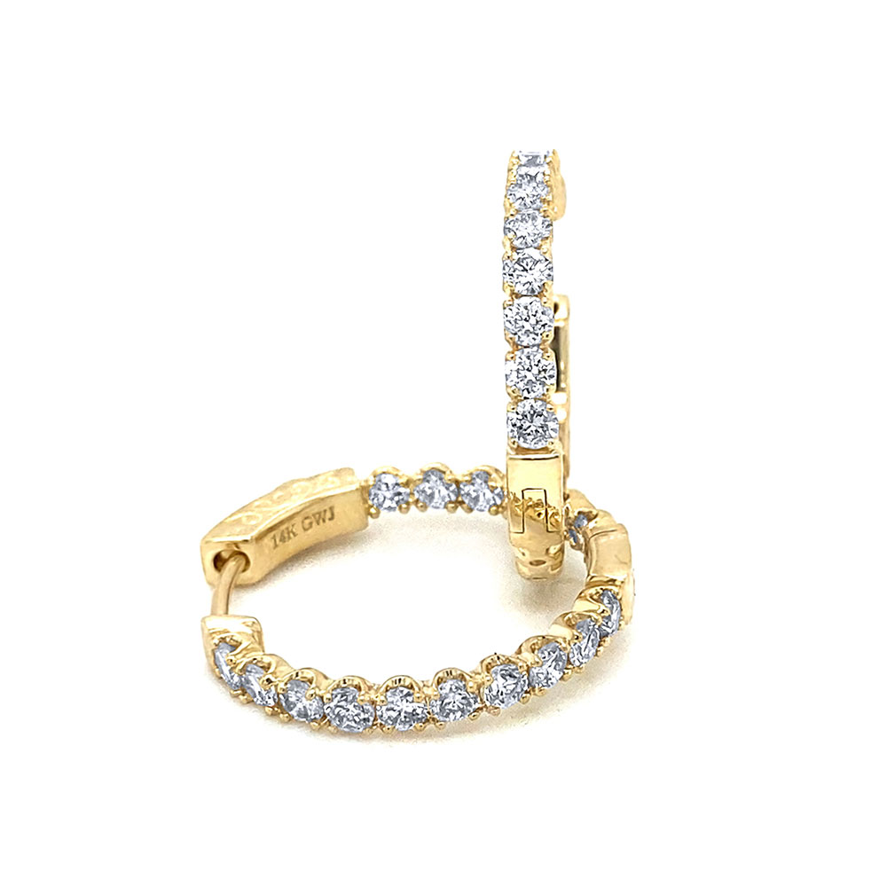 Diamond In & Out Earring in 14K Yellow Gold