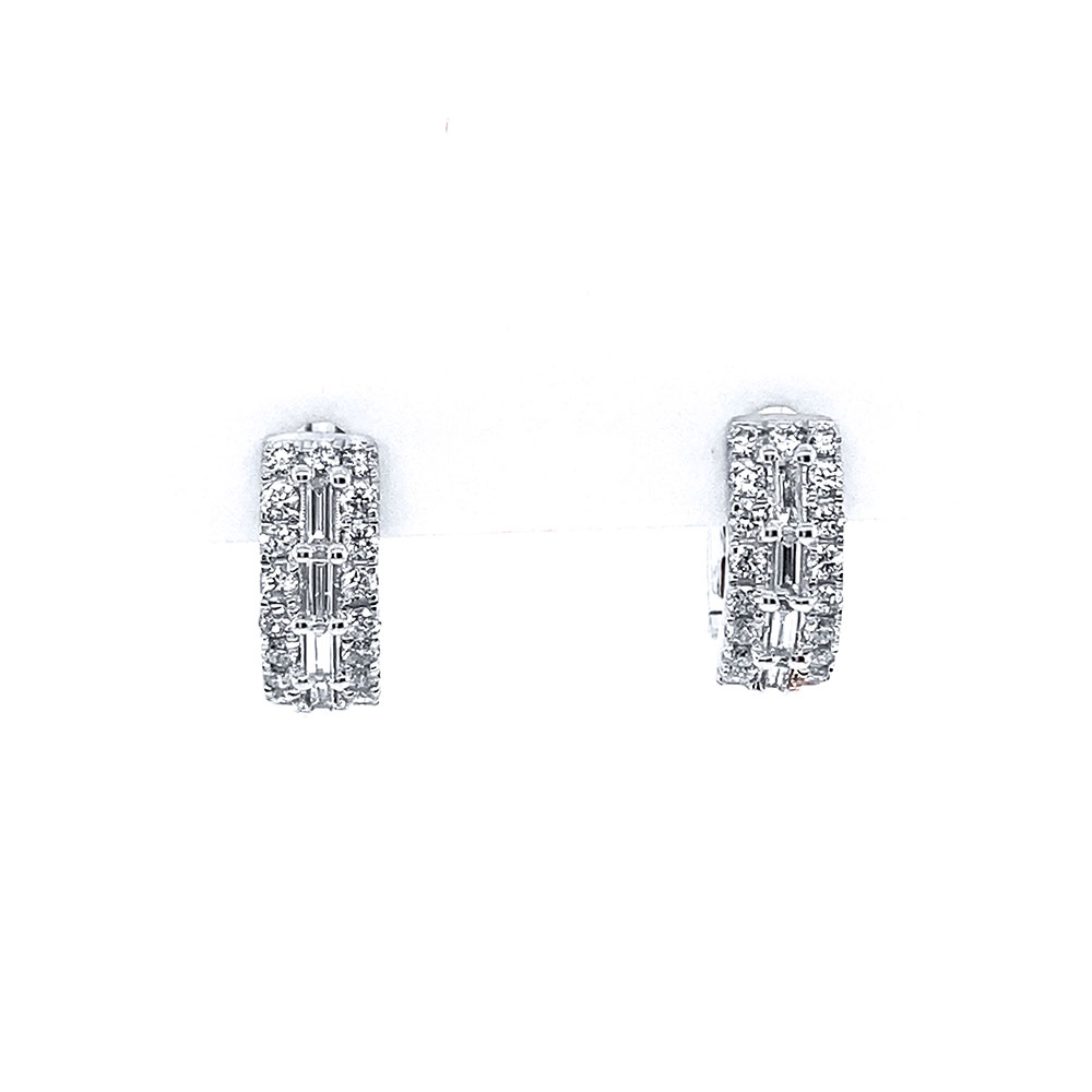 Diamond Small Huggie Earring in 14K White Gold