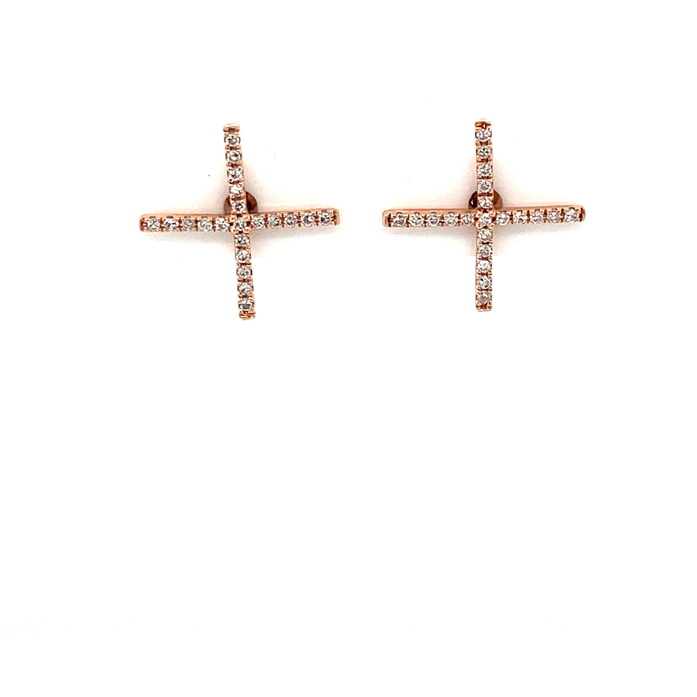 Diamond Stud Earrings in 14K Rose Gold