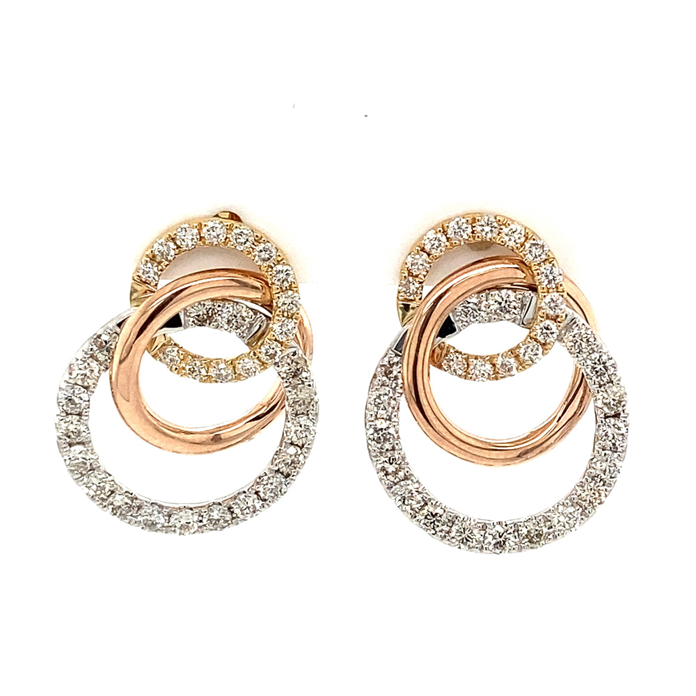 Diamond Earring in 14K Two Tone Gold