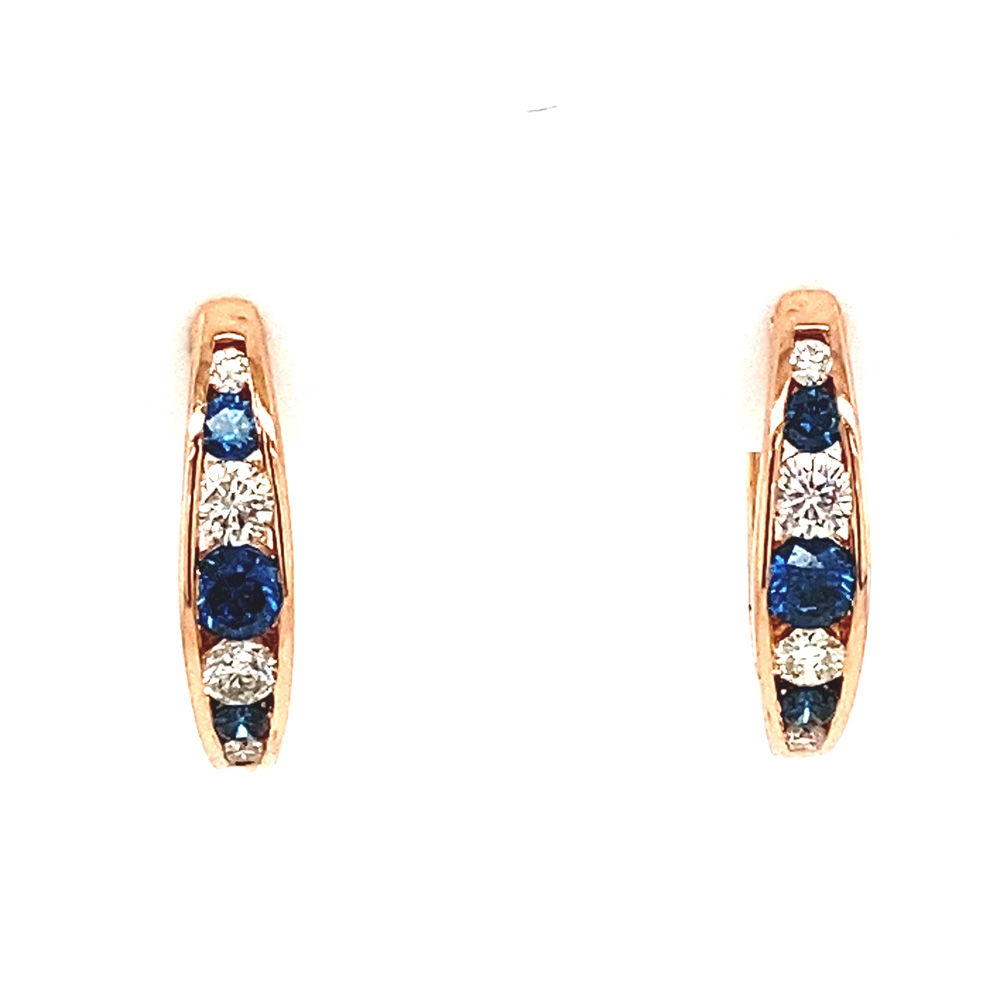 Blue Diamond Earring in 14K Rose Gold