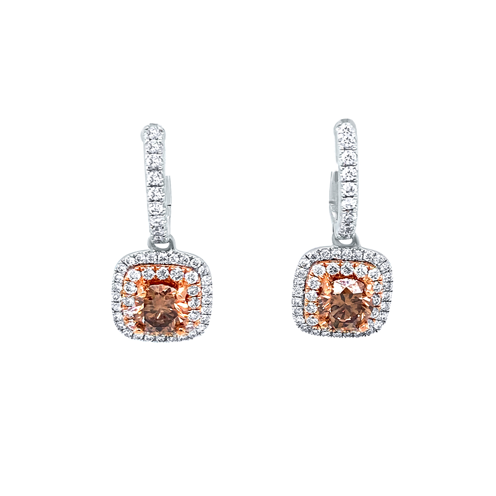 Brown Diamond Earring in 14K Rose Gold