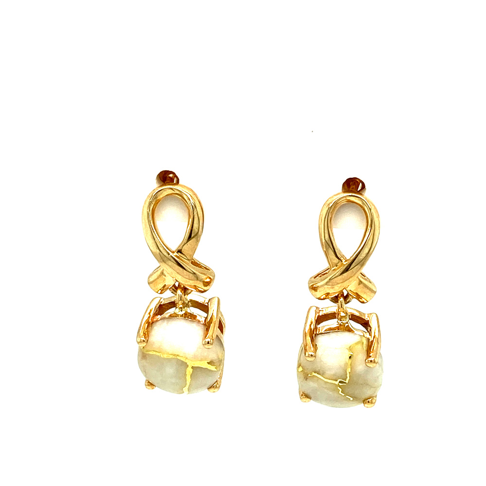 White Glacier Gold Earring in 14K Yellow Gold