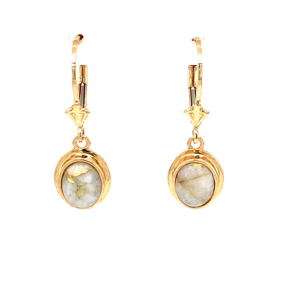 White Glacier Gold Earring in 14K Yellow Gold
