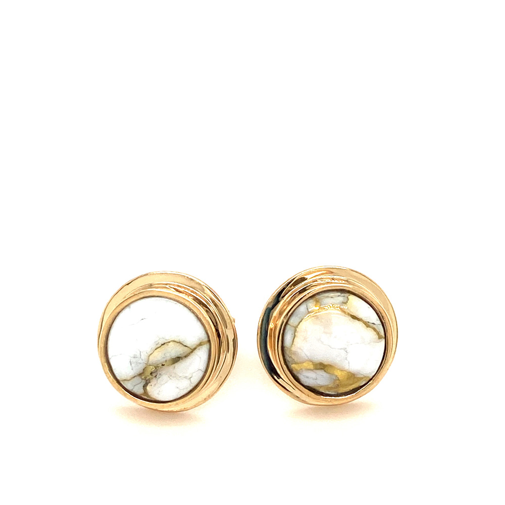 White Glacier Gold Earring in 14K Yellow Gold