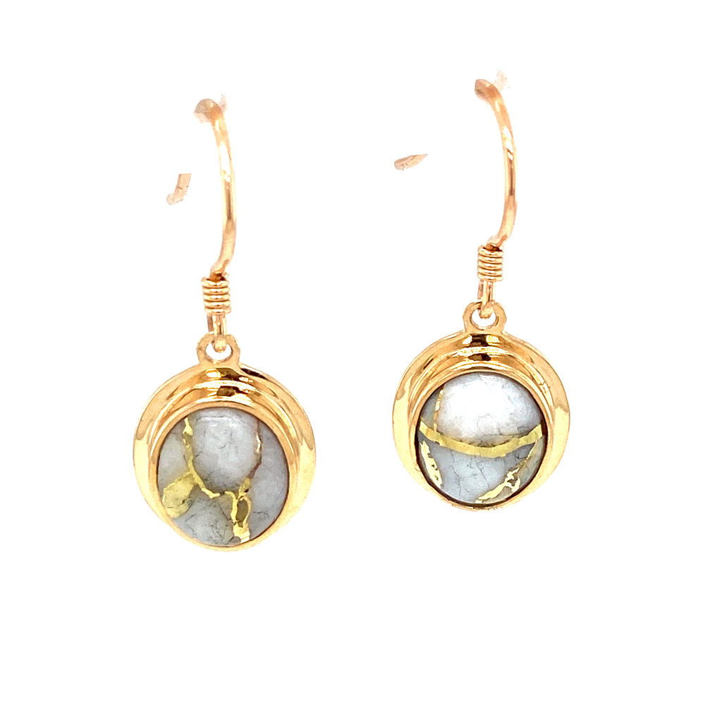 White Glacier Gold Earring in 14K Yellow Gold