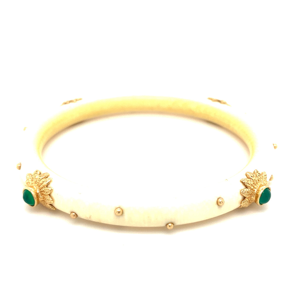 Emerald Bangle in 14K Yellow Gold