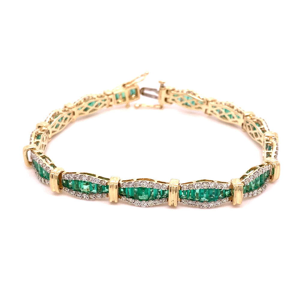 Emerald Bracelet in 14K Yellow Gold