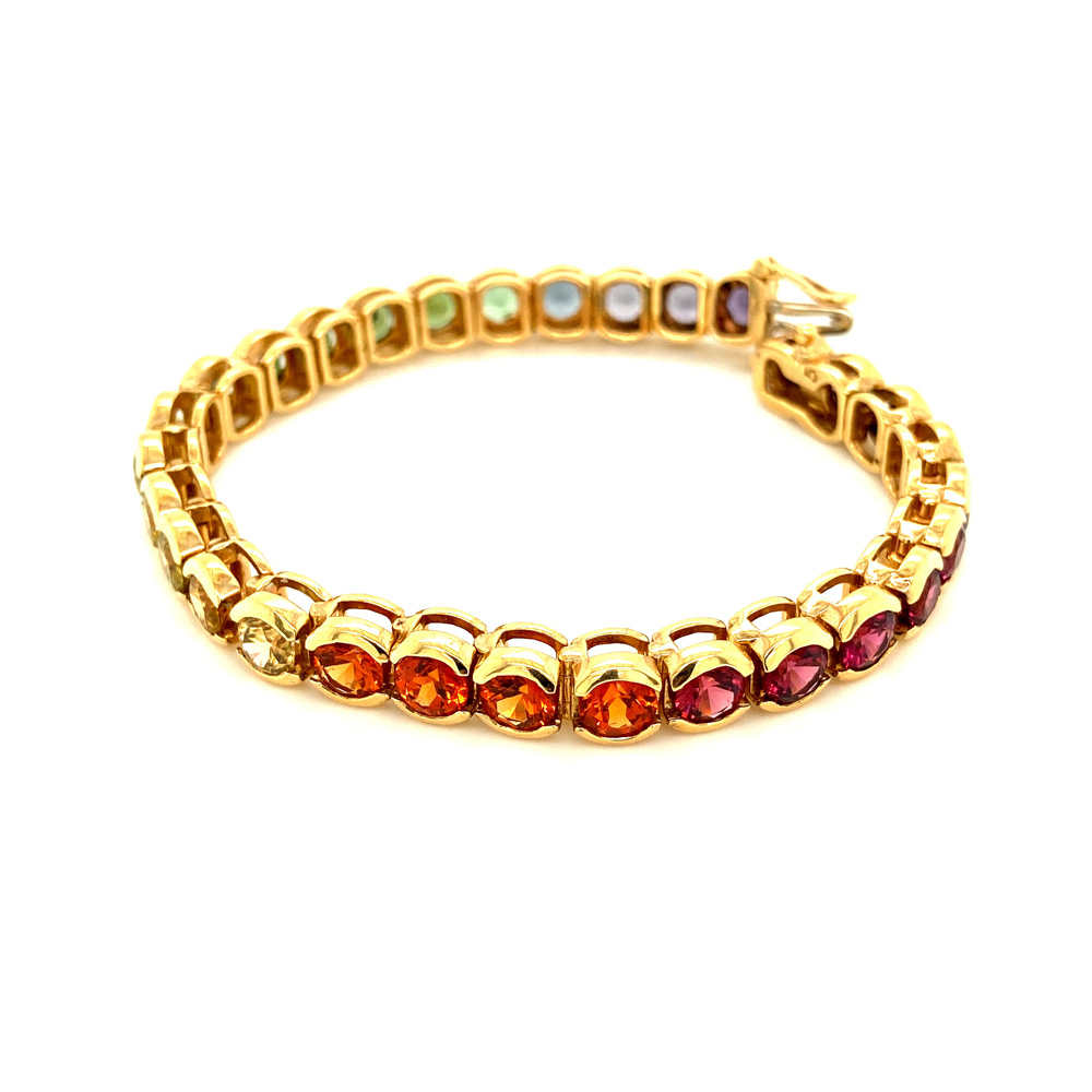 Multicolor Gemstone Bracelet in 14K Yellow Gold