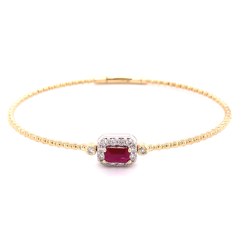 Ruby Bangle in 14K Two Tone Gold