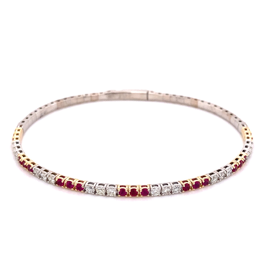Ruby Bangle in 14K Two Tone Gold
