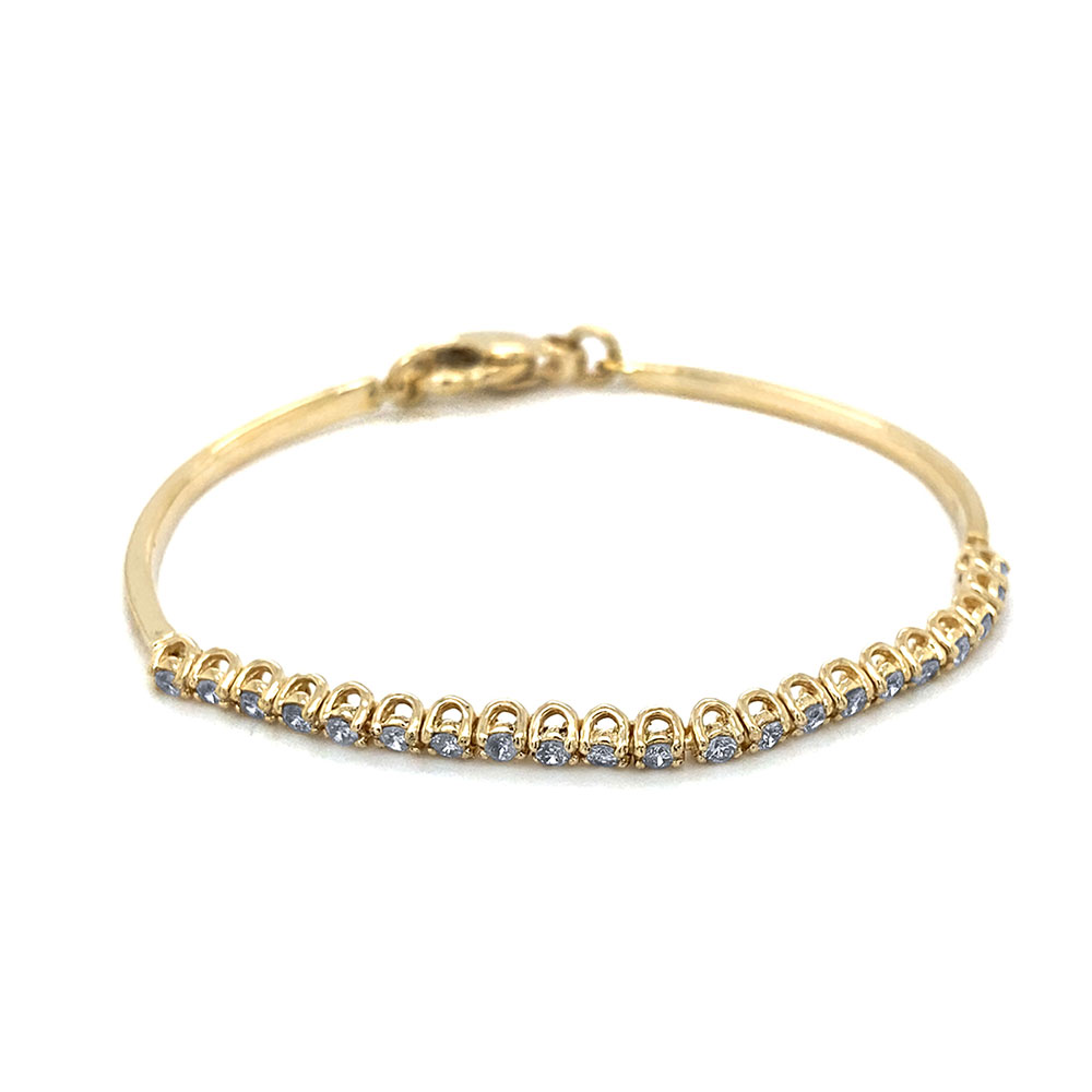 Diamond Bolo Style Bracelet in 14K Yellow Gold