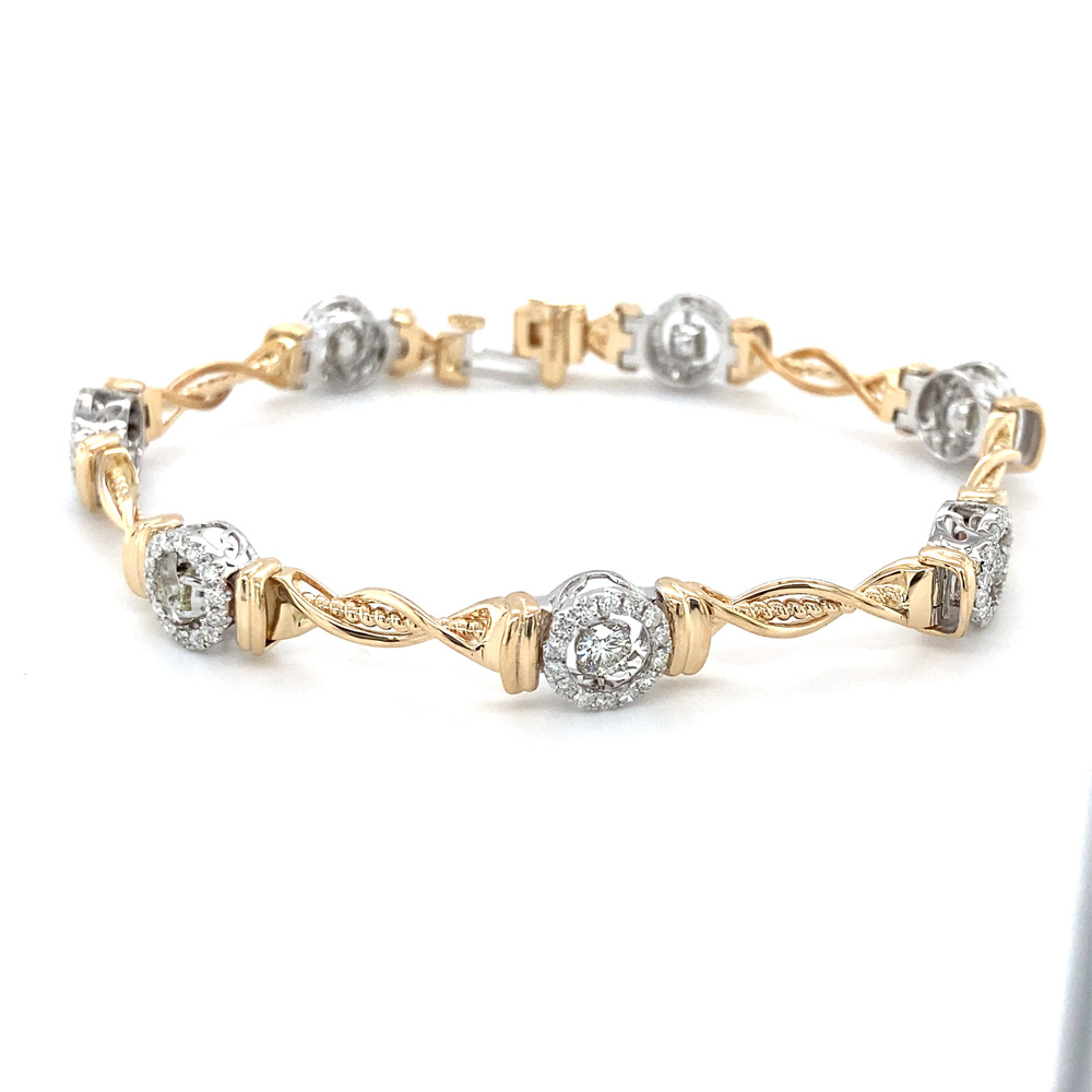 Dancing Diamond Bracelet in 14K Two Tone Gold