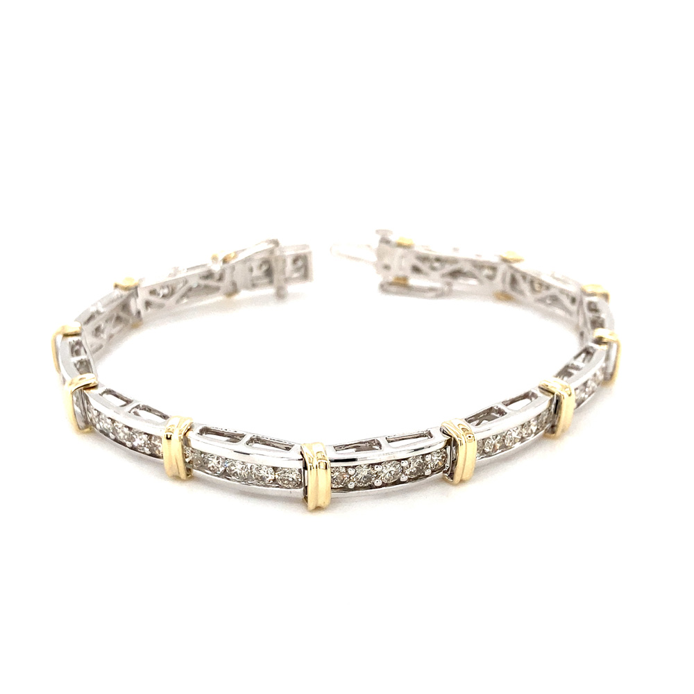 Diamond Bracelet in 14K Two Toned Gold
