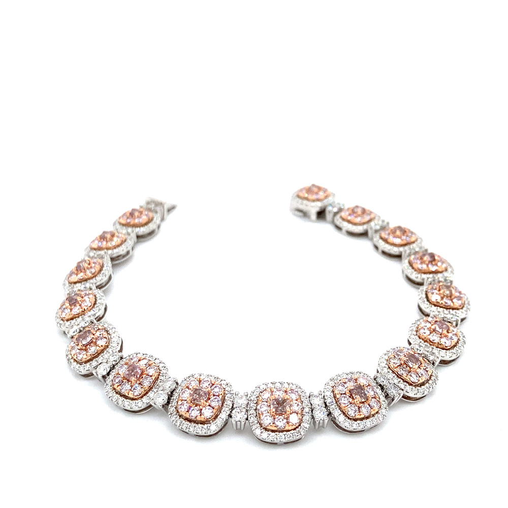 Pink Diamond Bracelet in 18K Two Toned Gold