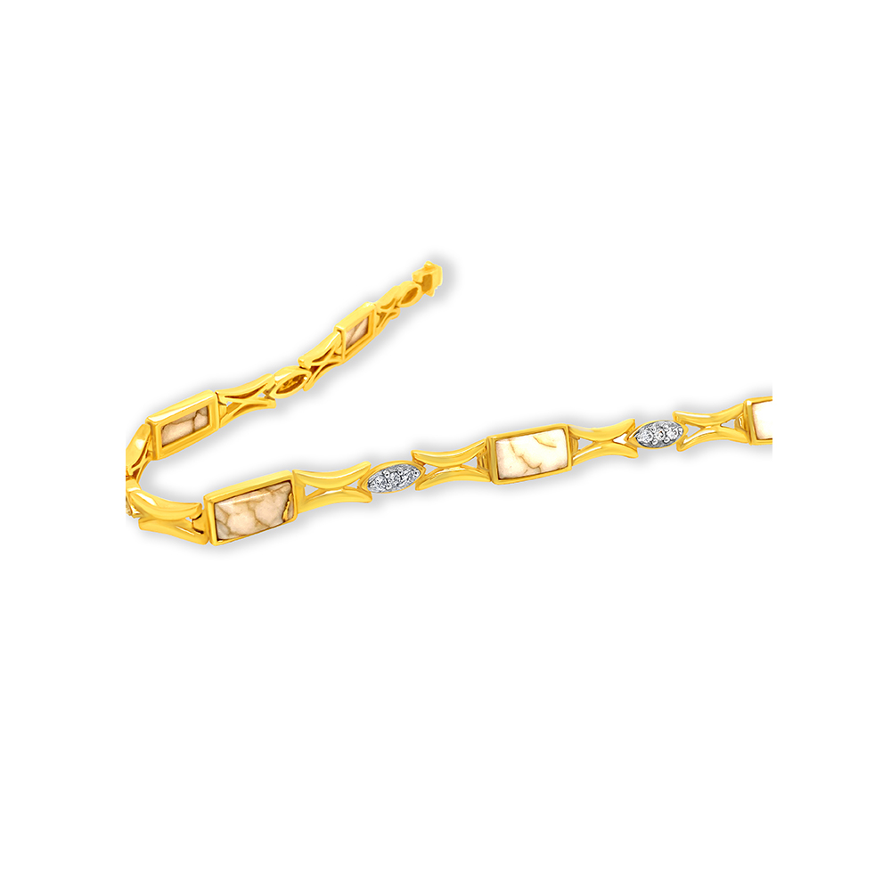 White Glacier Gold Bracelet in 14K Yellow Gold