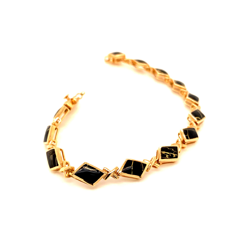 Black Glacier Gold Bracelet in 14K Yellow Gold