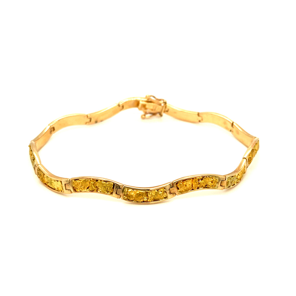 Gold Nugget Bracelet in 14K Yellow Gold