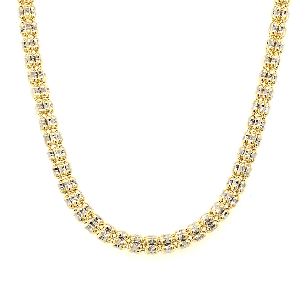 Ice Chain Style Necklace in 10K Two Tone Gold