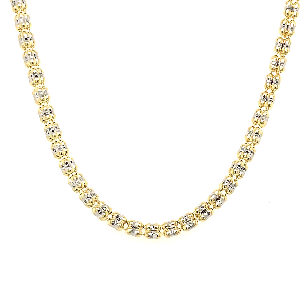 Ice Chain Style Necklace in 10K Two Tone Gold