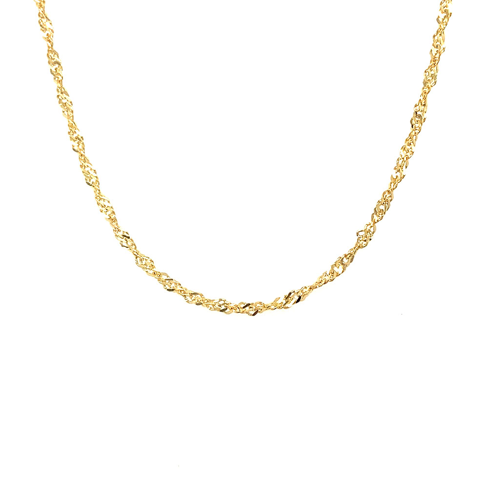Singapore Style Chain in 10K Yellow Gold