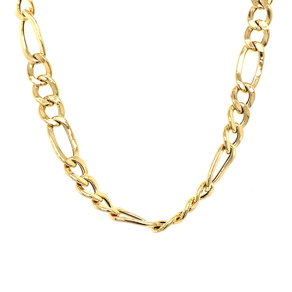Figaro Style Chain in 10K Yellow Gold