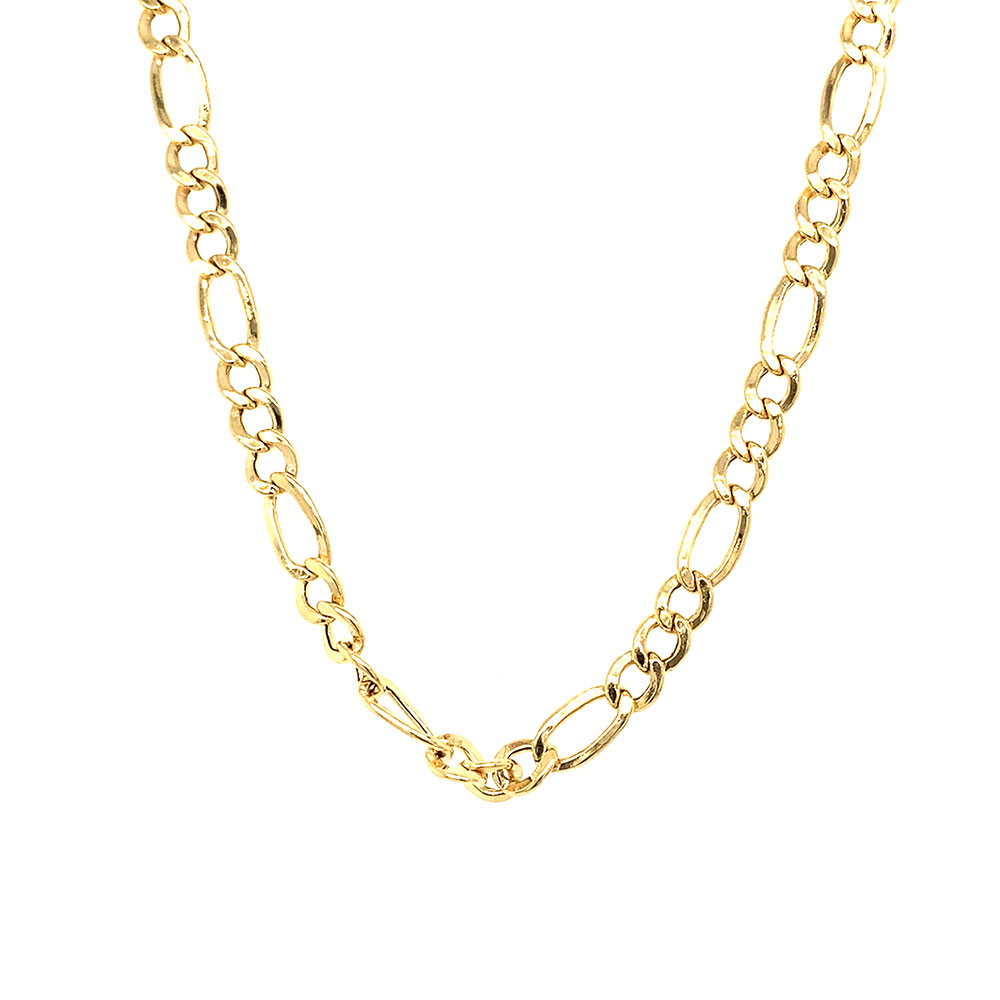 Figaro Style Chain in 10K Yellow Gold