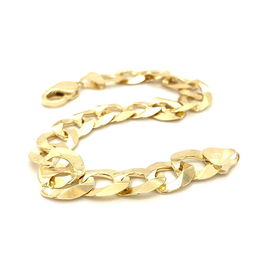 Solid Curb Style Bracelet in 14K Yellow Gold