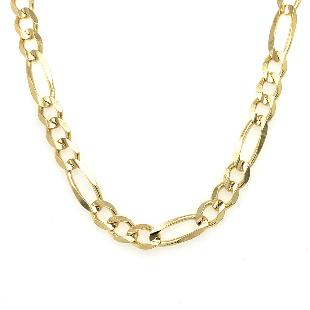 Figaro Style Chain in 14K Yellow Gold