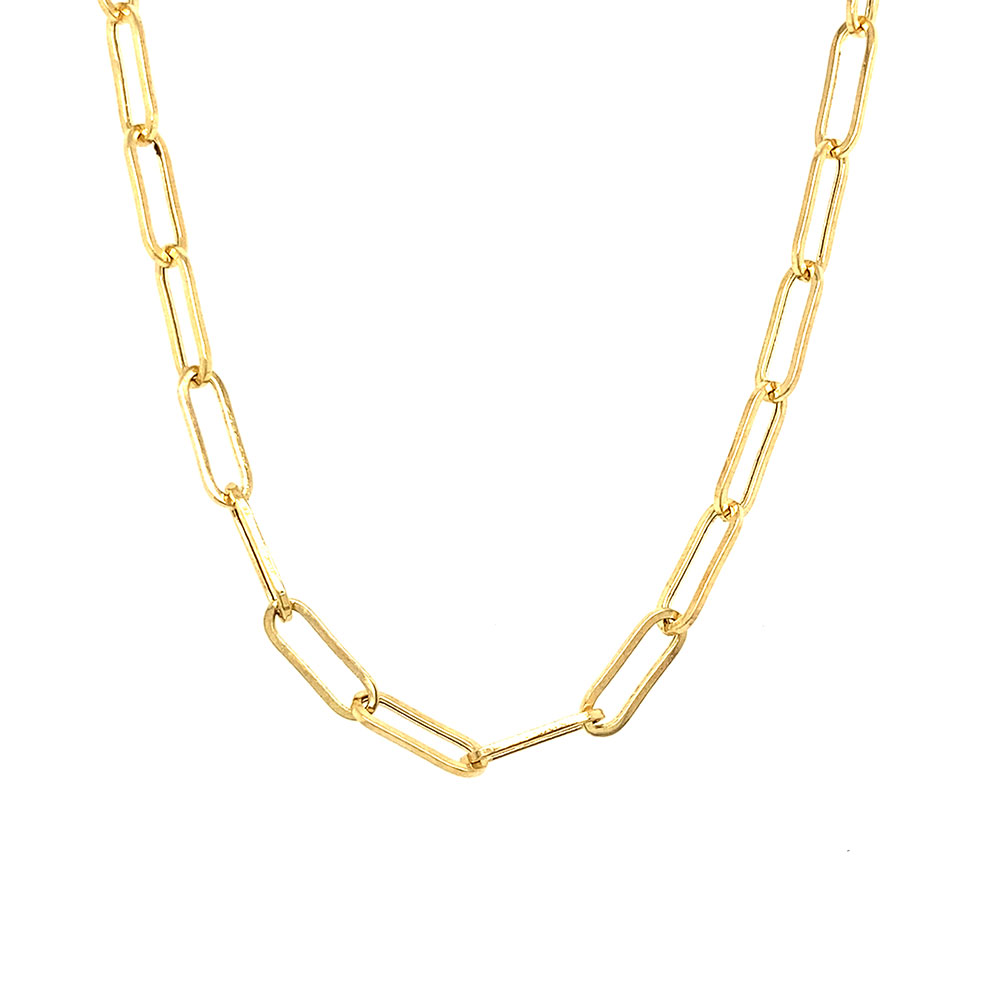 Paperclip Style Chain in 14K Yellow Gold