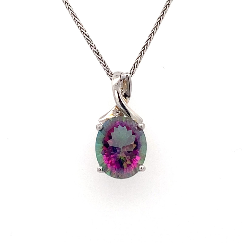 Rainbow Topaz Pendant in Sterling Silver
