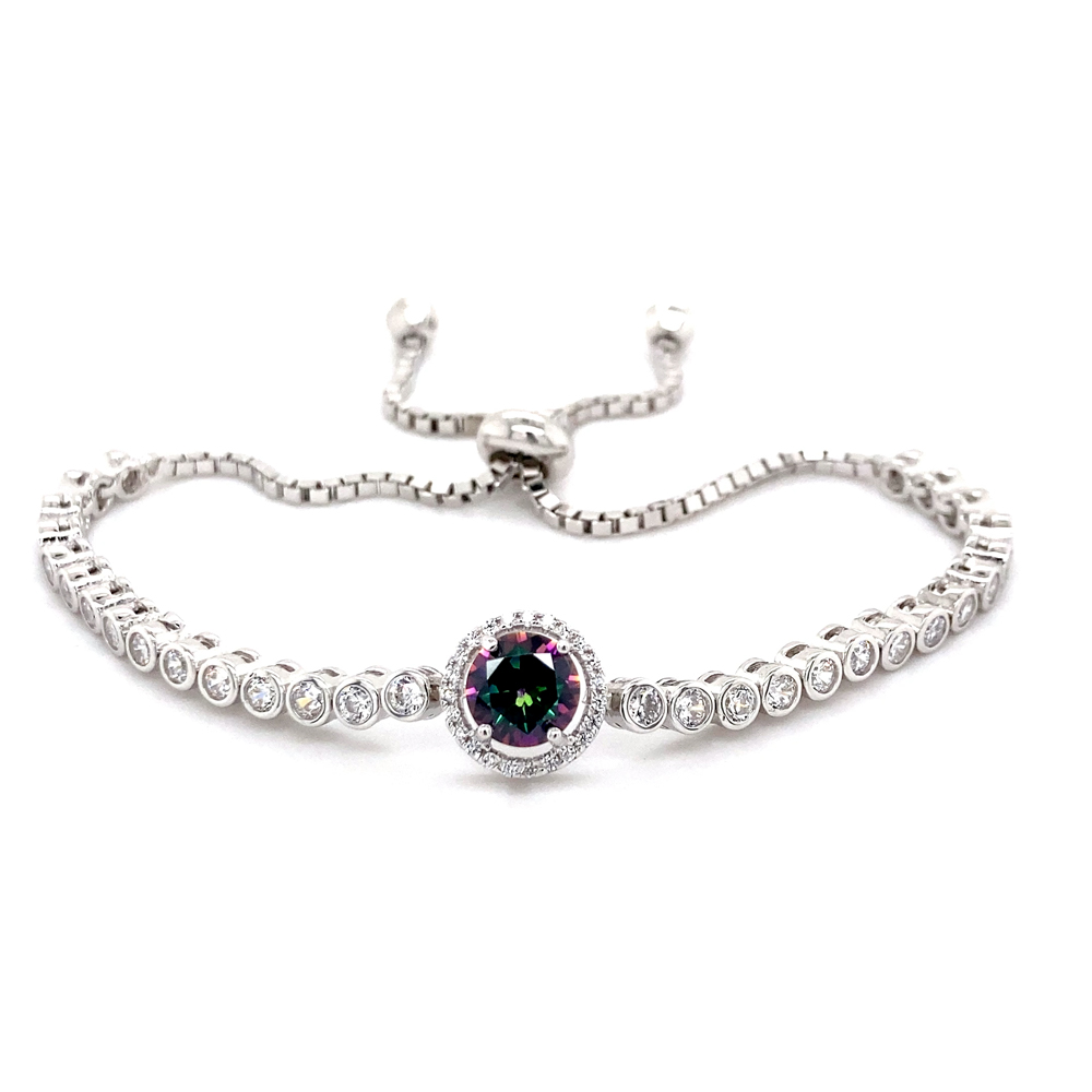 Northern Lights Topaz Bolo Bracelet In Sterling Silver