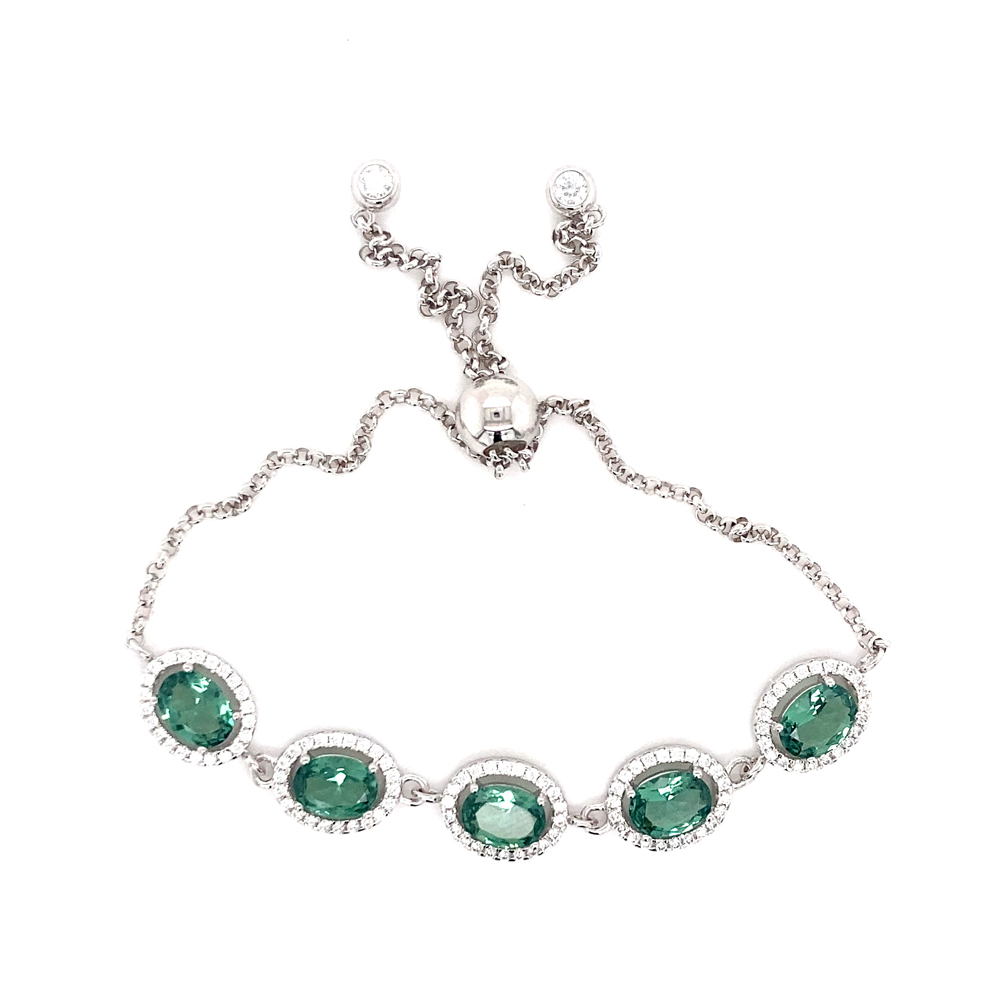 Paraiba Tourmaline Bolo Bracelet In Sterling Silver