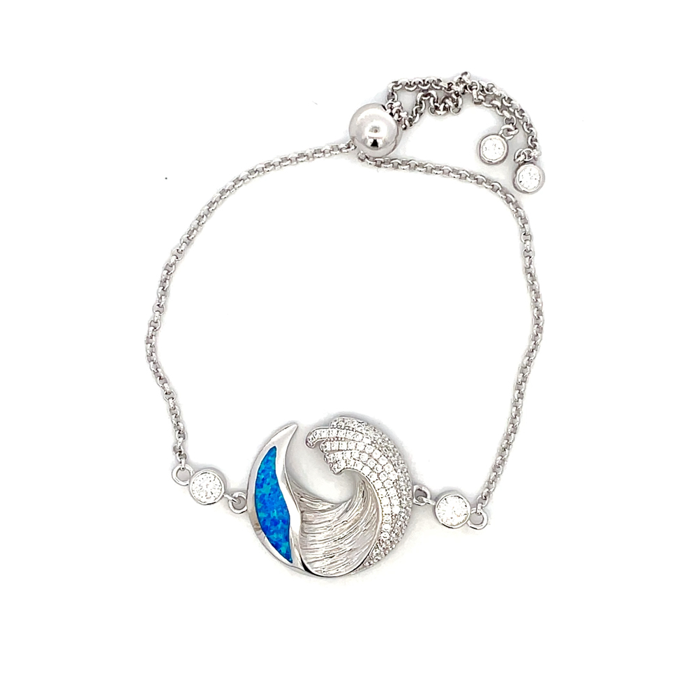 Blue Opal Bracelet In Sterling Silver